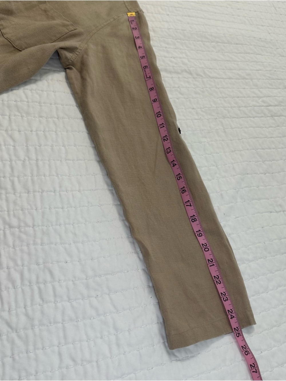 Soft Surroundings 100% Linen Tan Button-Front With Two Front Pockets Maxi Dress - Picture 8 of 14